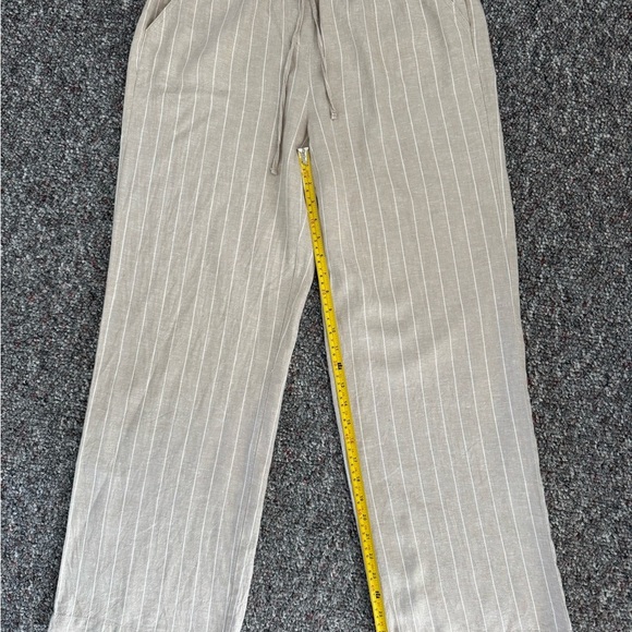 Land N Sea Women Coastal Grandma Core Wide Linen Blend Pants Beige Medium - Picture 1 of 7